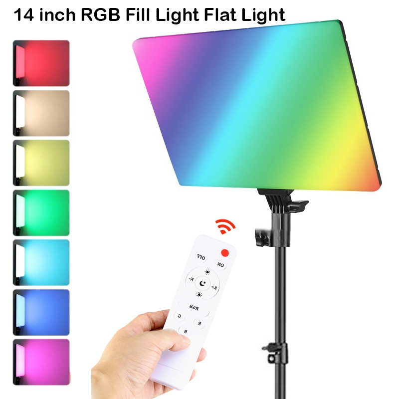 Video Light Panel Led - RGB 14 ''Lampu Video LED Remote