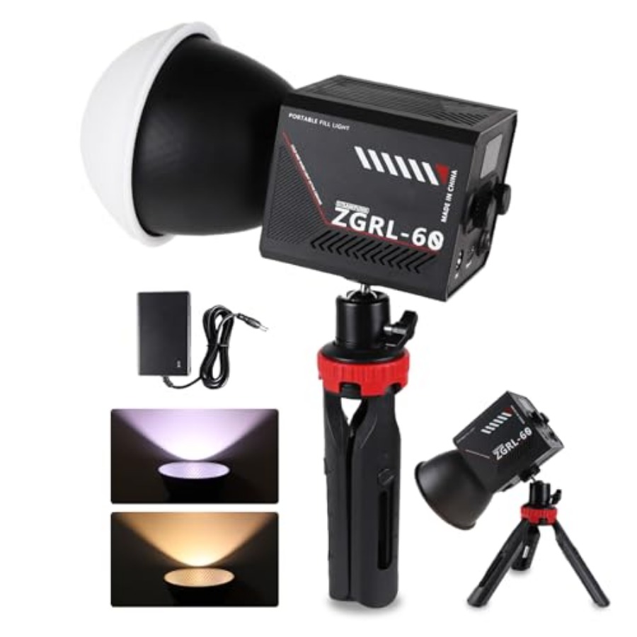 Lampu Video LED COB 60W Portab - Photography Lighting Spotlight ulasan dan harga