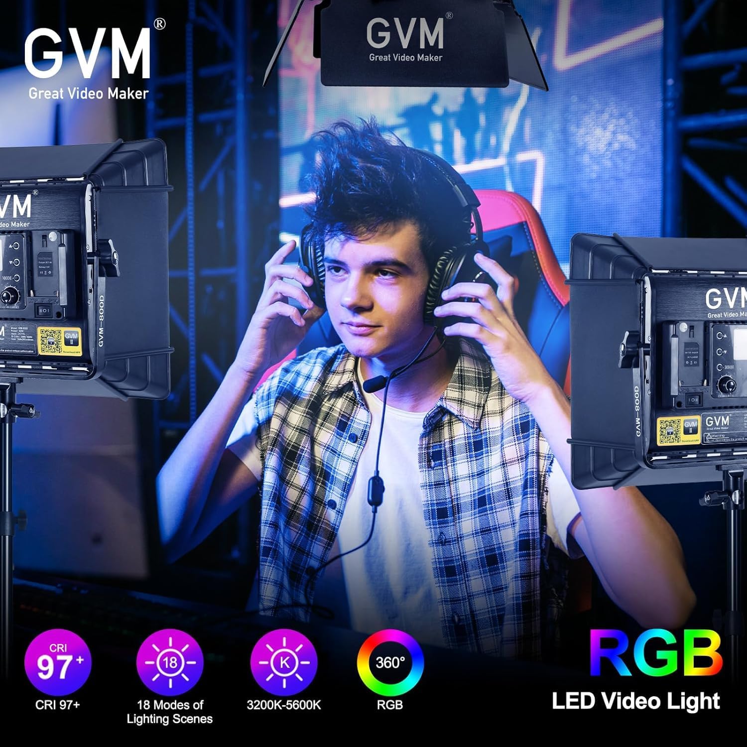 Kit Pencahayaan Video LED RGB, - Video Light Panel Led ulasan dan harga