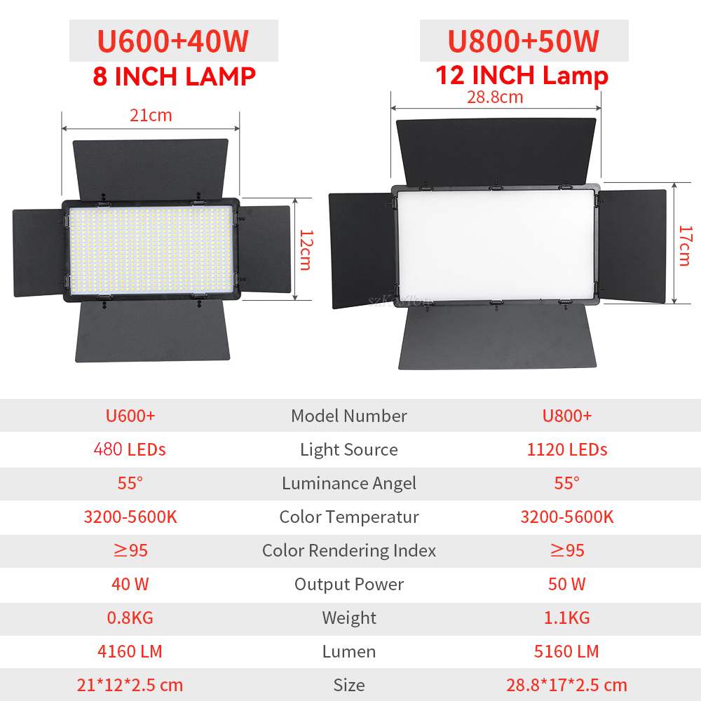 U800 U600 Kit Lampu Perekam La - Video Light Panel Led ulasan dan harga